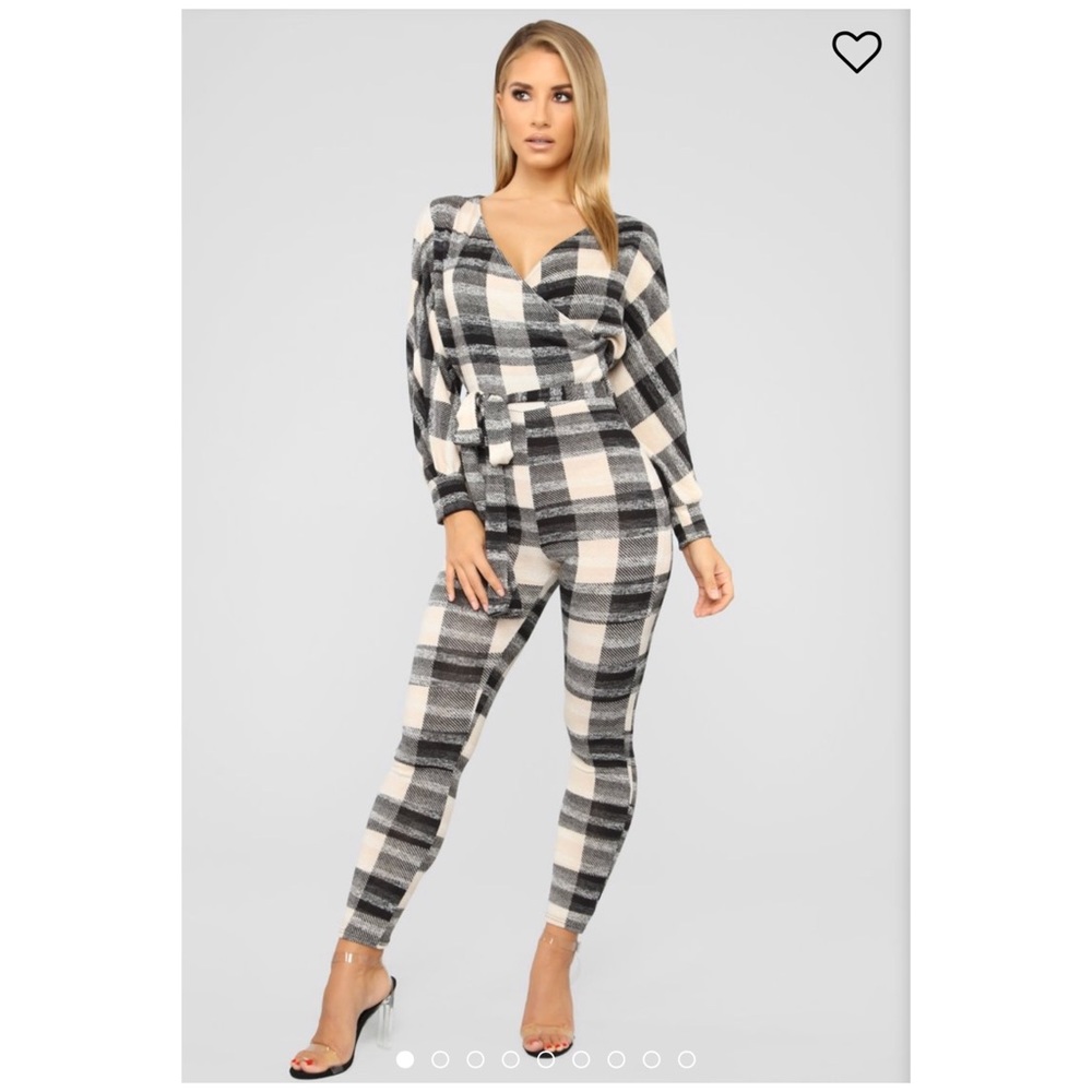 Plaid Wrap Jumpsuit